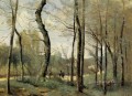 First Leaves near Nantes plein air Romanticism Jean Baptiste Camille Corot